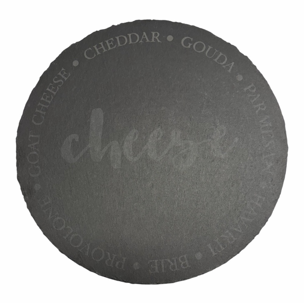Round Slate Lightly Engraved Cheese Board - Picture 1 of 2